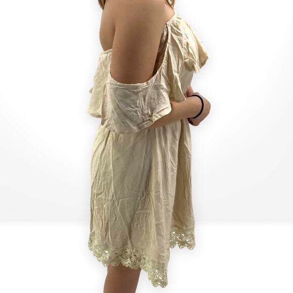 SAGE THE LABEL Off The Shoulder Lace Detail Flowy A Line Dress - Picture 3 of 8